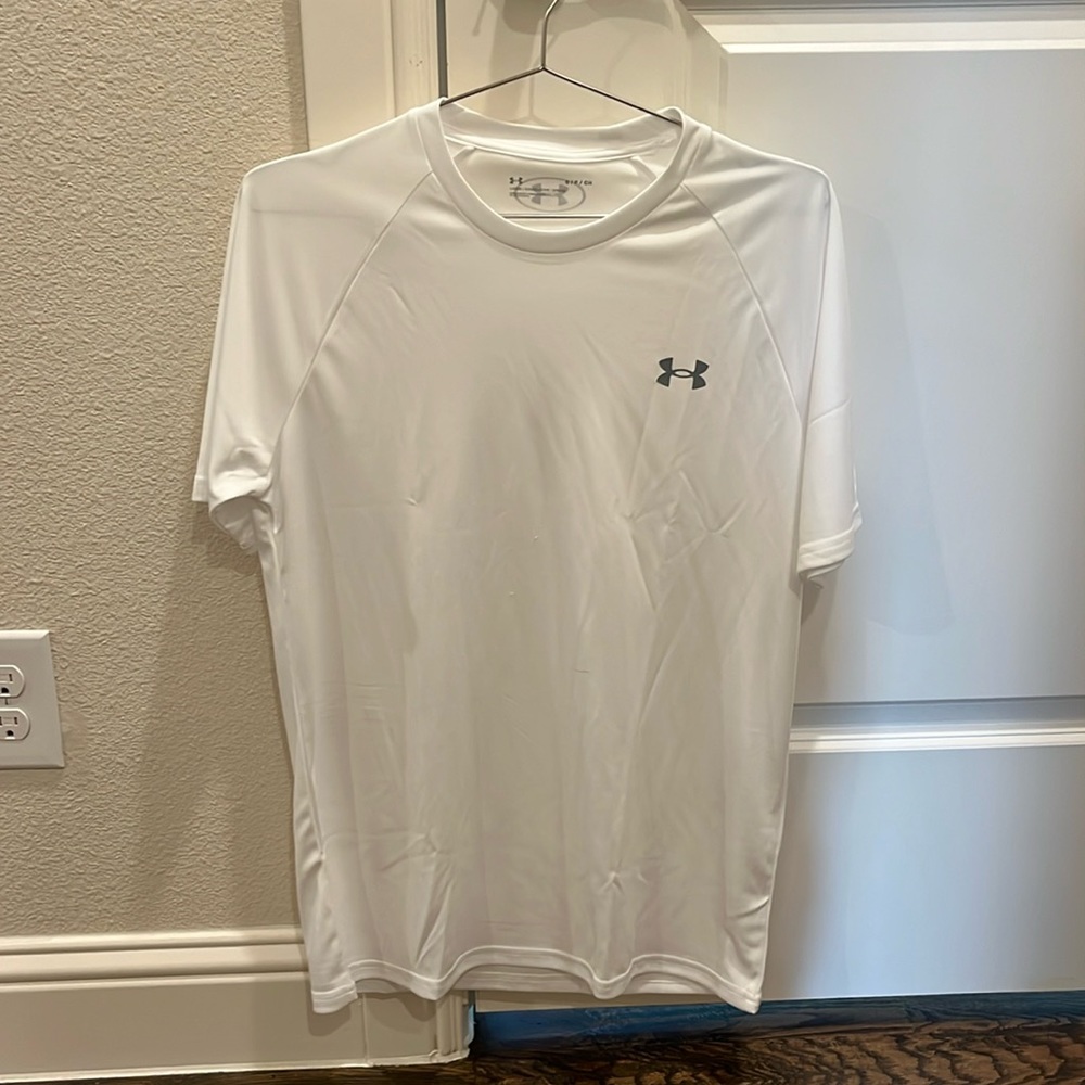 Under armour, white, small, 100% polyester